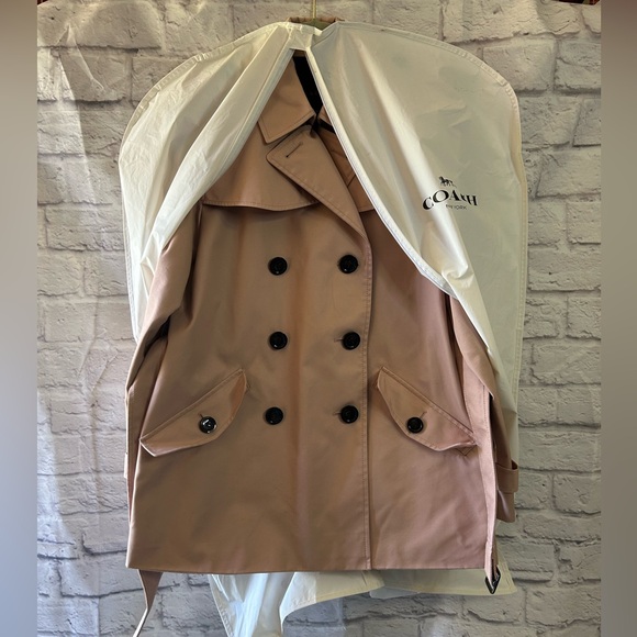 Coach Double-Breasted Trench Coat in Pale Pink With Dust Bag - Picture 2 of 13